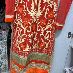 Heavy Both Side Work Long Designer Kurti For 38-40