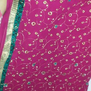 Pink Embroidery Saree