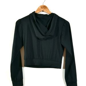 Black Crop Hoodie (Women)