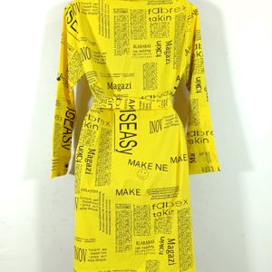 Yellow And Black Casual Dress (Women's)