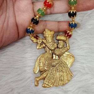 Traditional Radha Krishna Pendent Set