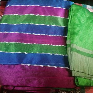 Beautiful Multicolour Saree With Free Gift