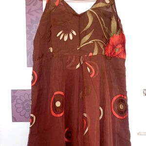 Georgette Brown Long Gown