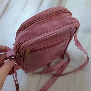 Pink Small 4 Section Sling Bag