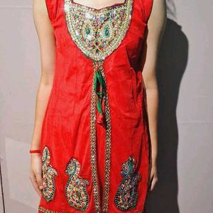 Designer Red Kurta