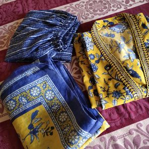 Yellow Printed Kurta Pent Set