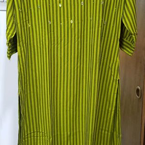 Beautiful Office wear Olive Green Half Sleeve Kurti