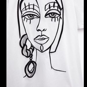 Zara Corded Face Tee Size-M