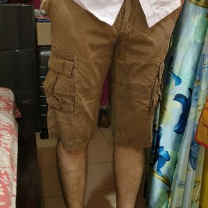 RIG By Pantaloons Brown Cargo Shorts, Waist - 32