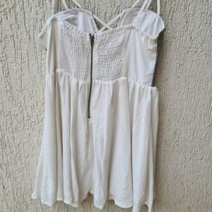 Sequined Skater White Dress