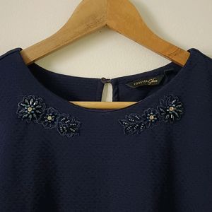 Navy Blue Forever Top Upto 32"