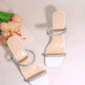 Brand New White Rhinestone Heels🤍