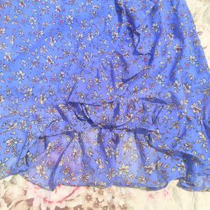 Blue Floral Print Dress