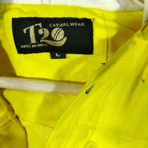 Yellow Printed Full Sleeves Hoodie Jacket (Men's)