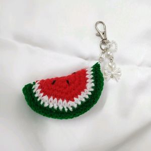 ⊹˚₊ cute crochet watermelon keychain ₊˚⊹