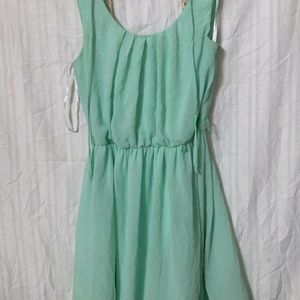 Cyan Colour Sleeveless Dress