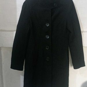 Women Black Colour Overcoat