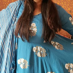 Blue Anarkali kurta