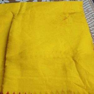 Cotton Bangali Saree But Some Turmeric Stain...