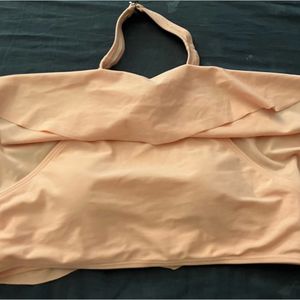 Peach Halter Swimsuit Top