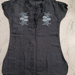 A Chambray Charcoal Tunic Top!