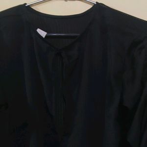 Attractive Black Top With Designer Sleeves