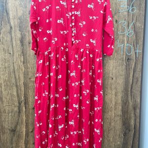 Gorgeous Red Floral A-line Dress