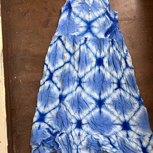 Women Maxi Sleeveless Size M/L Blue Tie dye