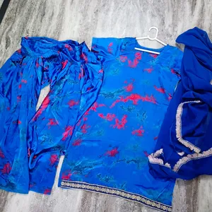 4 Combo Patiala Suit Blue Unused Painti Unuse