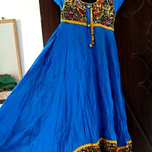 Elegant Royal Blue 💙 Flared Anarkali Kurta