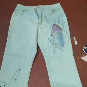 Butterfly Embroidery Jeansh