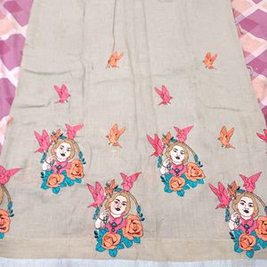 Cotton Linen Saree