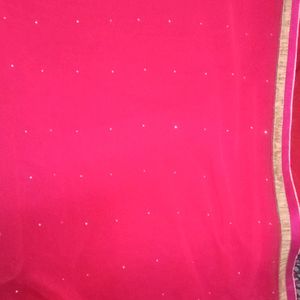 Dubble Color Saree Pink Sparkle🌟And Blue Dots