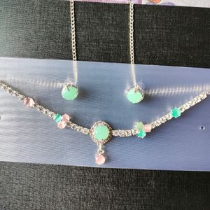 AD Necklace Set With Earings