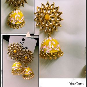 yellow stylish earing