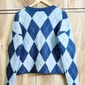 Sky Blue Designer Cardigan Size-40