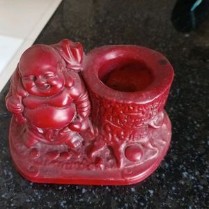 Laughing Buddha With Pen Stand