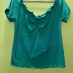 ✨ Green Ribbed Top for Ladies ✨