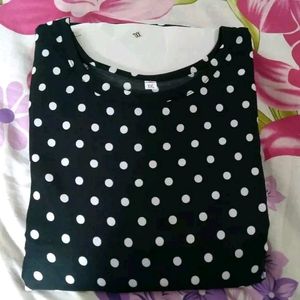 Black White Polk Dots Frocks