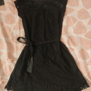 Black Net Casual Dress.