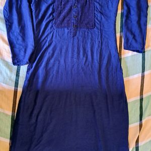 Navy Blue Straight Kurta