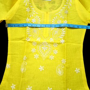 Stitched Cotton Kurta With Chikanwork