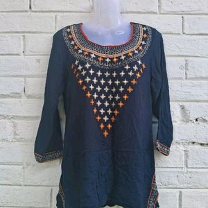 Beutiful Navy Blue Short Kurti💙