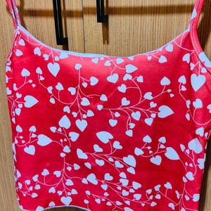 Valentine's red heart cami top