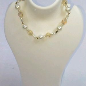 Korean Braslate Trend gold cream pearls natural