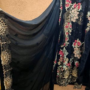 Black Stitched Pakistani Dress