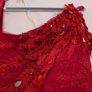 Designer Red Party Gown