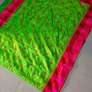 Green colour beautiful designer saree