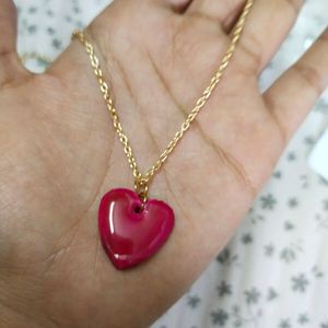 Pink Heart Locket With Studs