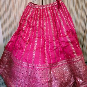 Ball Lehenga With Cold Shoulder Blouse & Free Gift